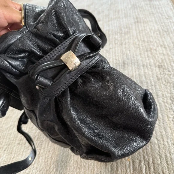 Vintage See by Chloe Funny Love Black Leather Shoulder Bag with Flaw - Picture 8 of 16